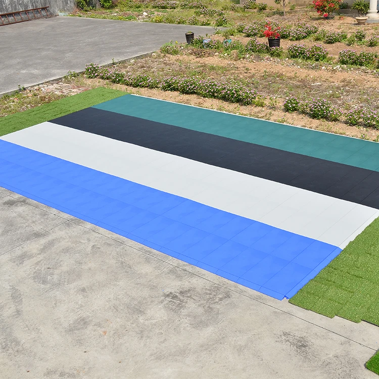 High quality pp interlocking outdoor parking floor interlock garage flooring,car parking grass protection field mats