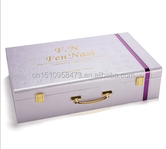 Leather pvc paking,fashion leather maquillage makeup gift box,jewellery makeup case with mirror