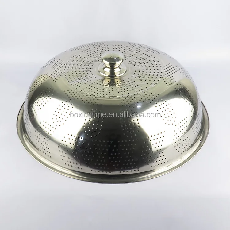 
Wohlesale Hollow Out Stainless Steel Food Cover With Opposite Sides 