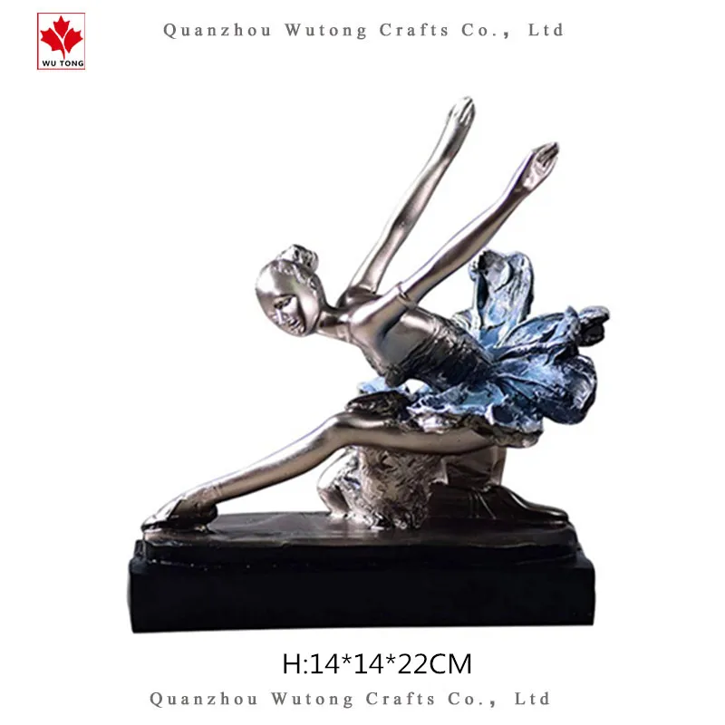 European Retro Resin Ballet Girl Figurine Creative Dancing Lady Sculpture Statue for Home/Office Art Decor