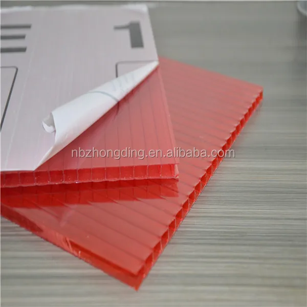 Поликарбонатный полый лист красного цвета для украшения