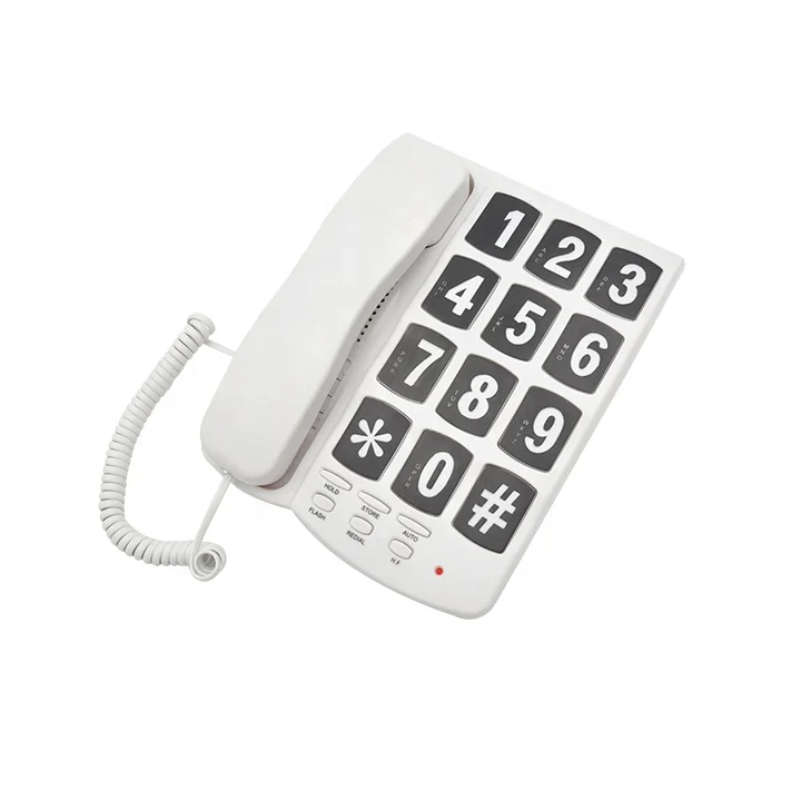 Guangdong Nice Design Hearing Aid Compatible Function Big Key Button Fixed Telephone for Office and Home Use