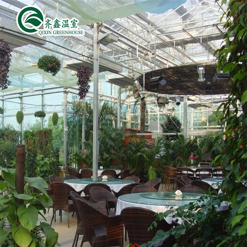 Low cost ecological restaurant glass greenhouse