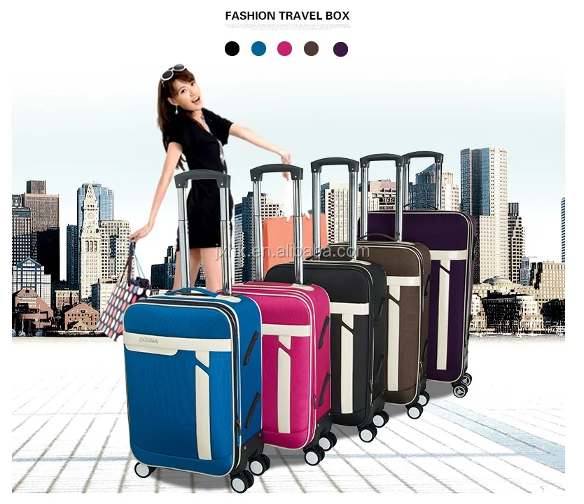 Factory Custom EVA Polyester Oxford Soft Fabric Trolley Luggage Bag Cabin Size 3PCS Travelling Suitcase Set