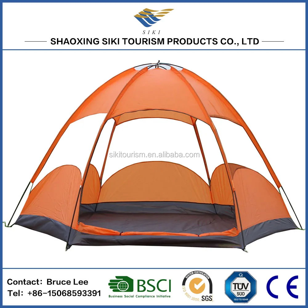 
folding orange solar power tent 