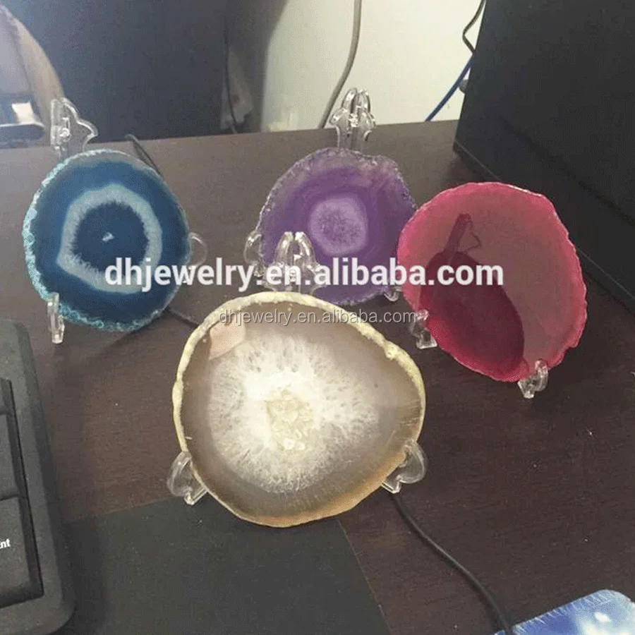 Wholesale natural agate stone folk crafts healing coaster agate slices