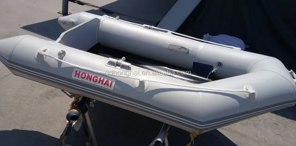 2.3m light grey inflatable Aluminum floor boat with keel and 1.2mm pvc for summer sport fishing