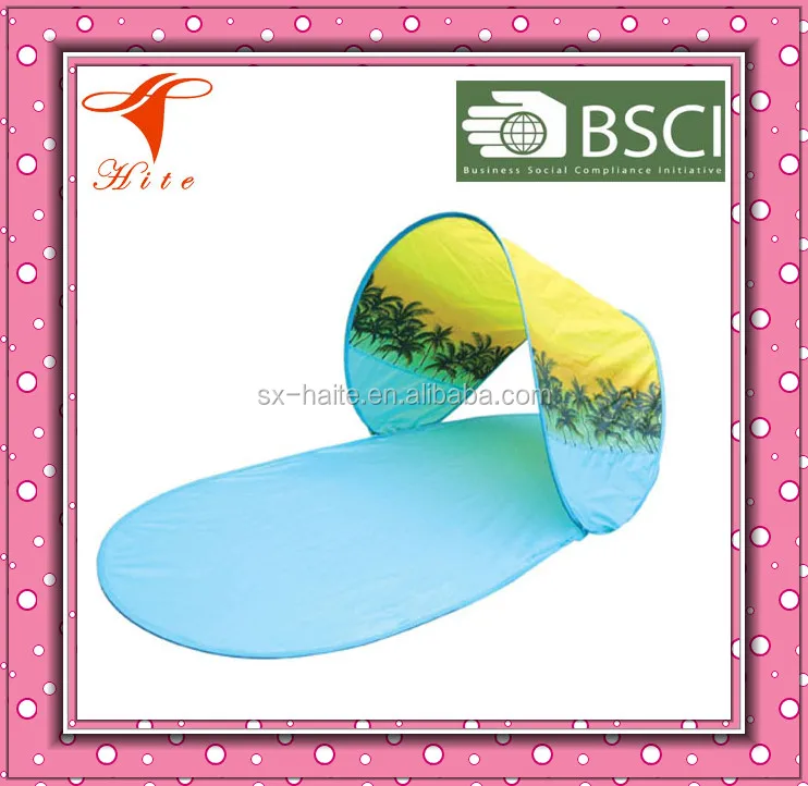 Promotional foldable beach mat with shade