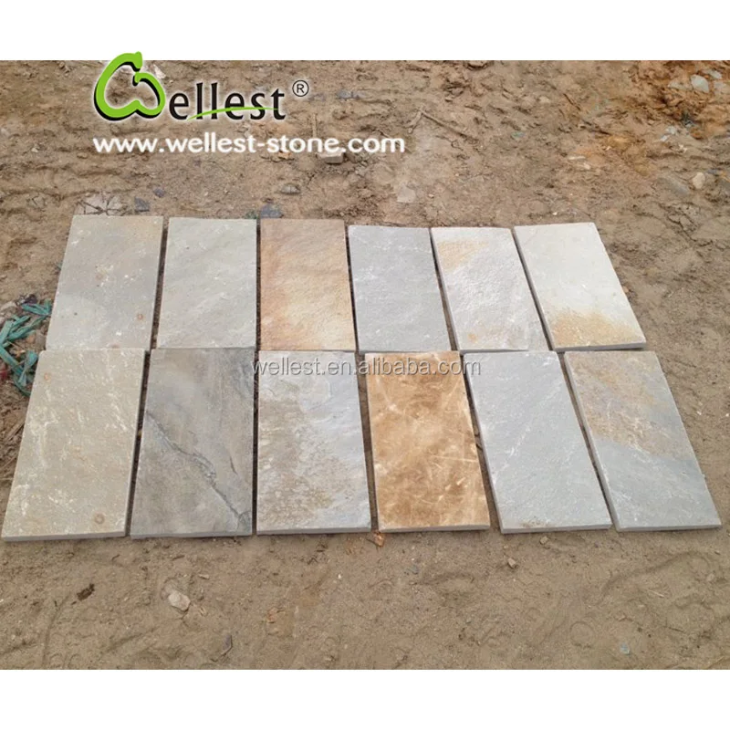 
natural split 15x15 rustic brown slate tile for garden 