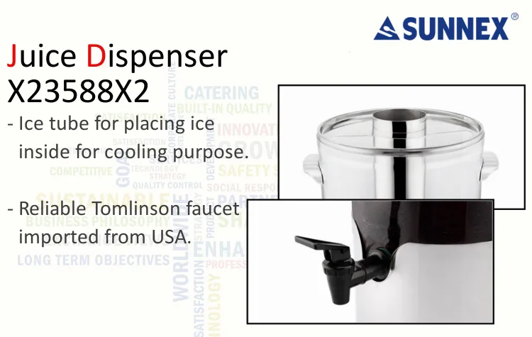 SUNNEX 2022 NEW  hot sell double stainless steel Juice Dispenser/ Liquor Dispenser