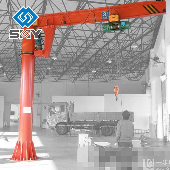 Pillar fixed jib boom crane Electrical hoist crane 500kg