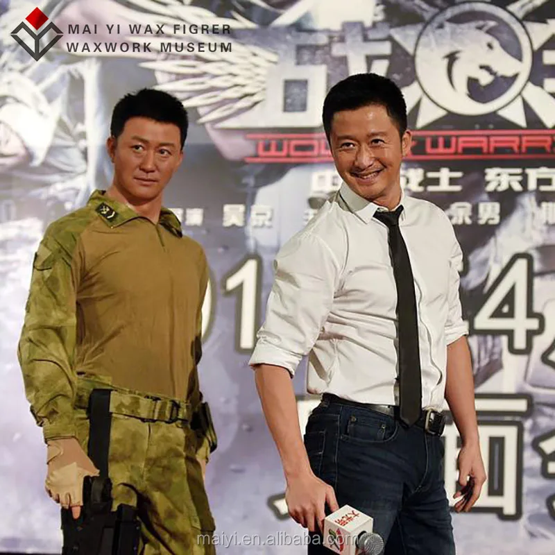 Lifelike silicone wax figure of Chinese Kung Fu star Wujing