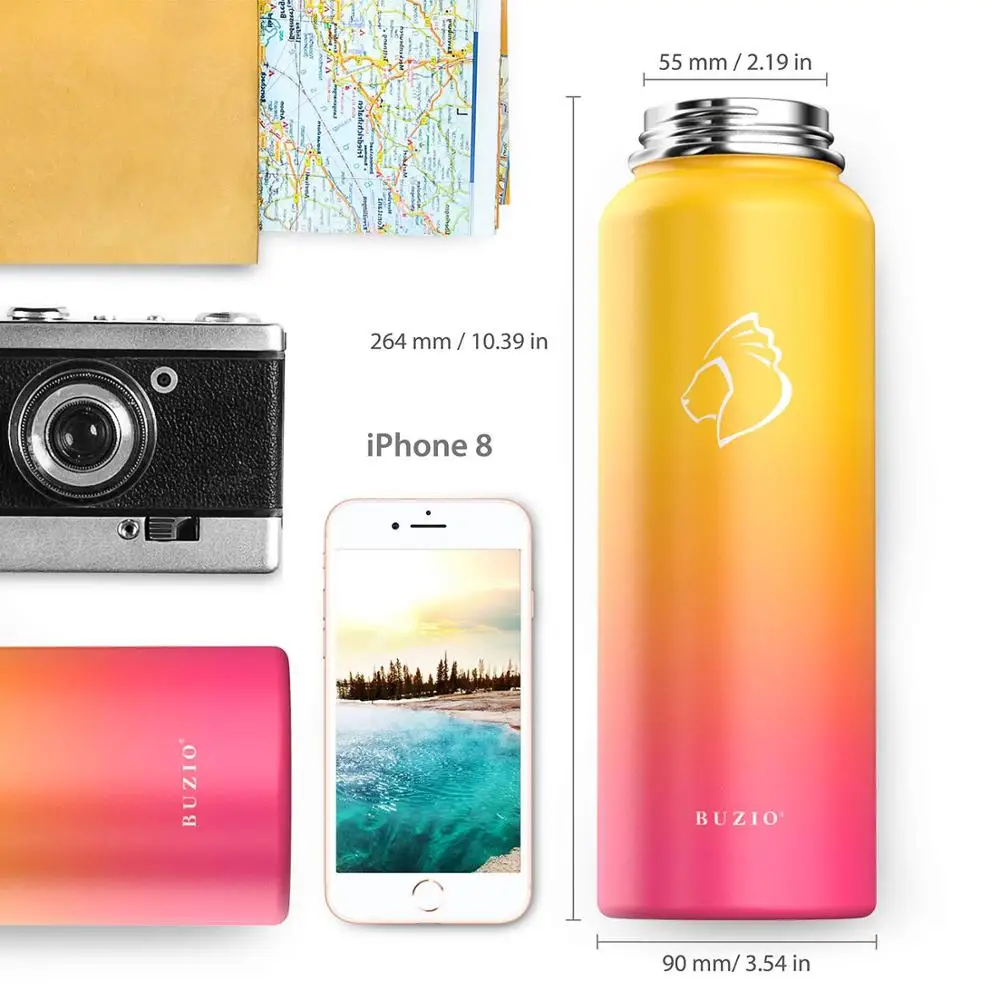 Изолированная двухслойная бутылка для напитков из нержавеющей стали с широким ртом bpa-free может быть настроена