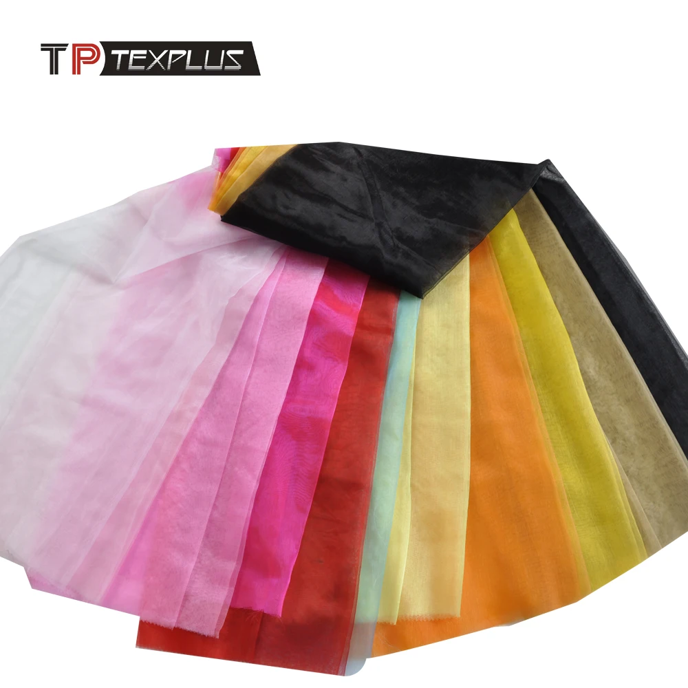 100% polyester organza sheer fabric