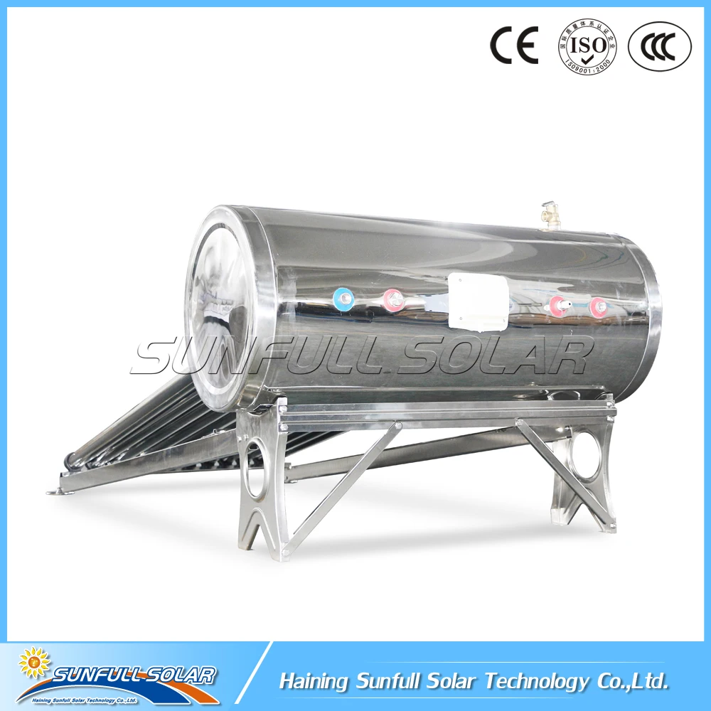 Pressurized heat pipe vacuum tube stainless steel solar water heater by manufacturer SUNFULL