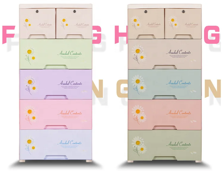 
5 Tier Cheap Plastic Storage Shelf Drawers Baby Storage Cabinet 