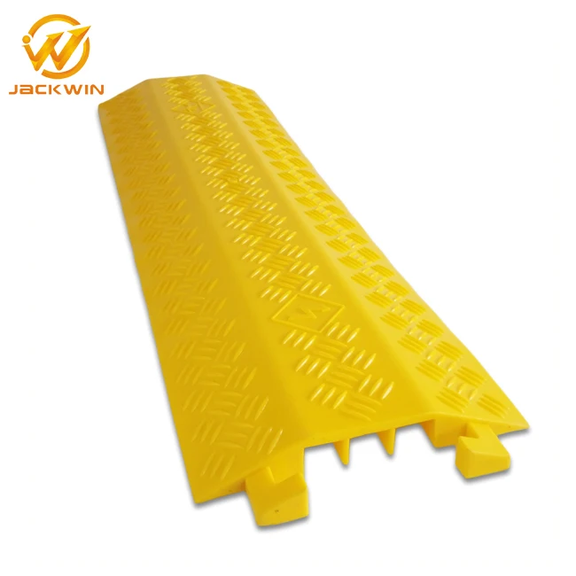 1000mm Yellow Indoor Plastic 3 Channel Cable Protector Guard Ramp PVC Cable Cover