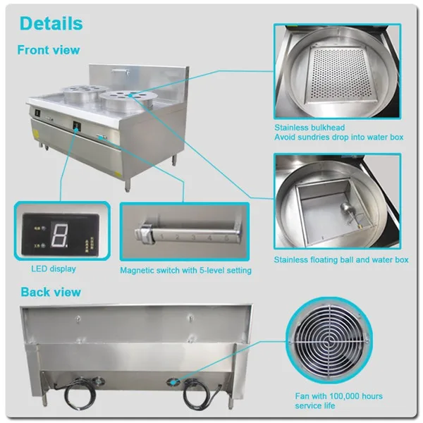 
commercial stainless steel food rectangular steamer with cabinet 