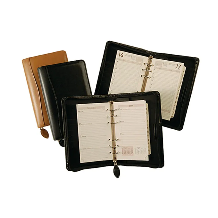 Cheap luxury custom logo zippered portfolio ring binders