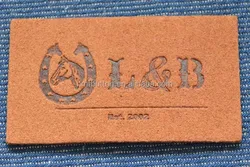 jeans leather patch labels