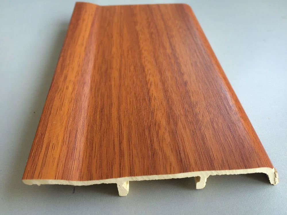 Factory price wood grain wpc skirting board, pvc composite baseboard skirting line