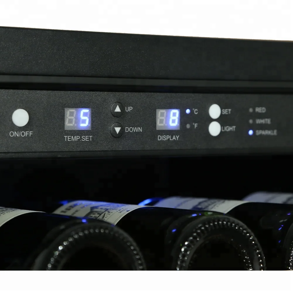 36Bottle Dual Zone lg compressor wooden sliding ball bearing Wine Refrigerator fridge