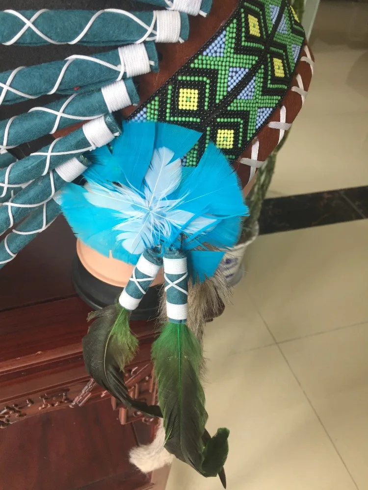 Hot Sale party favors Green  Indian Feather Headdress