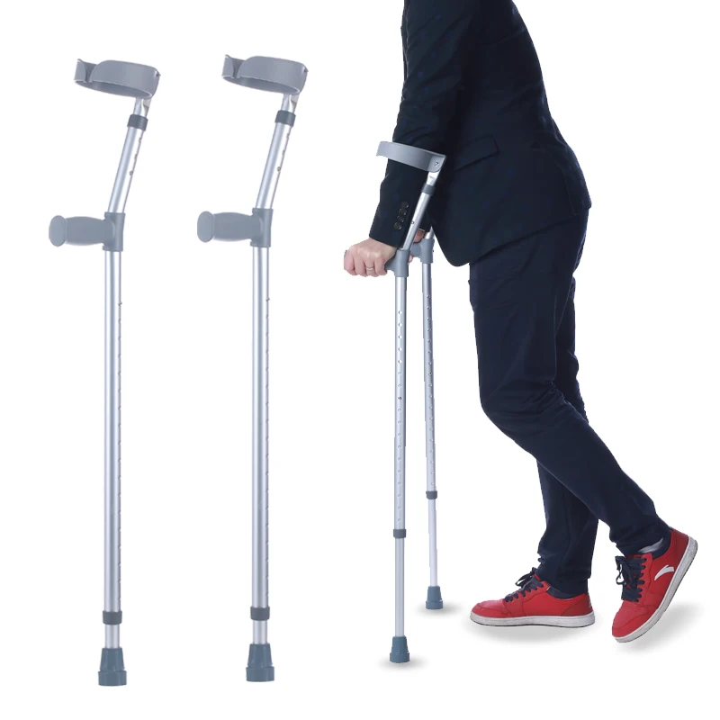 Adjustable height crutches disabled people walking aluminum alloy elbow crutches retractable children walking aid