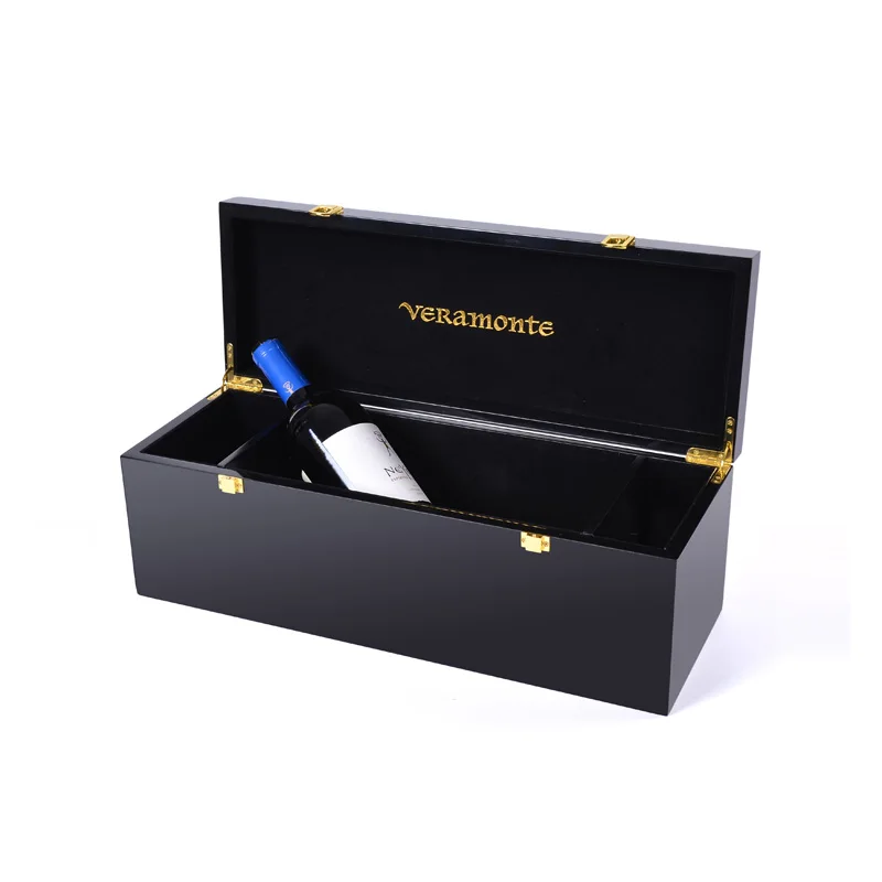 
 Черное пианино, глянцевая роскошная деревянная Подарочная коробка для вина на заказ  