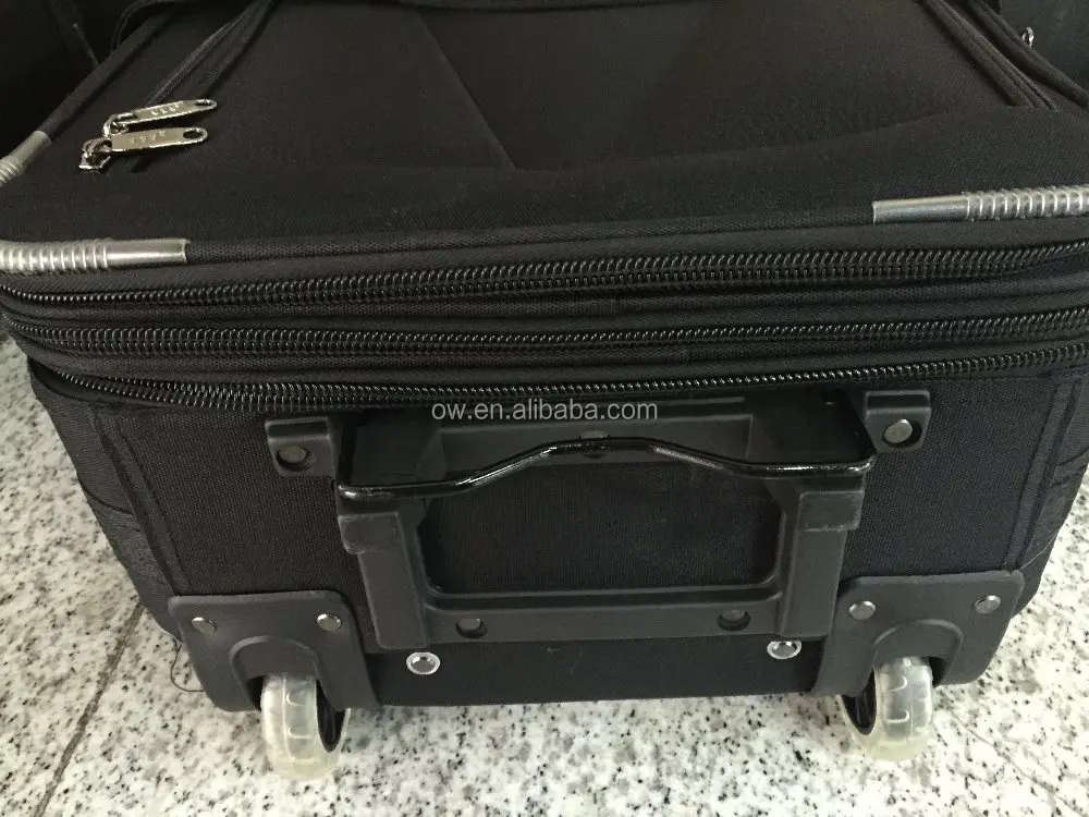 EVA 600D polyester black color 6pcs trolley luggage set travel suitcase bag