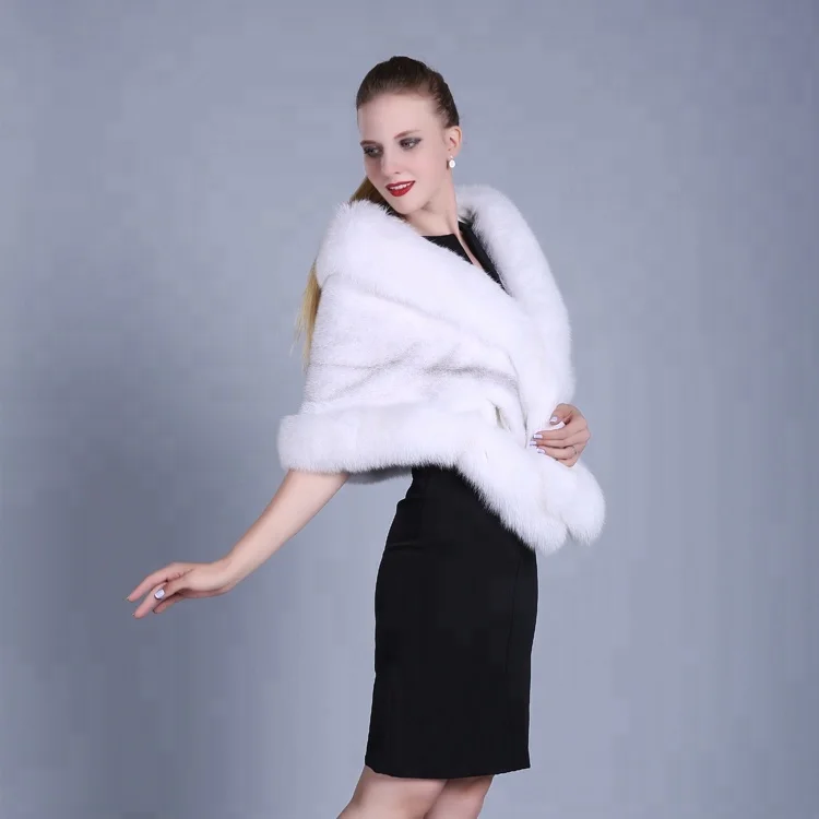 Индивидуальный дизайн шуба мыс норки вязание шали