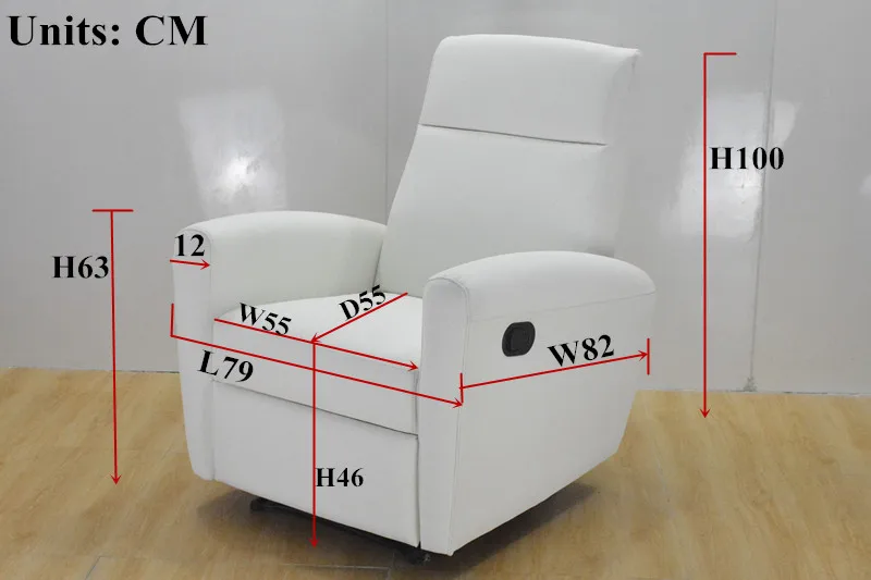 European style electric beige leather with 1 recliner chair