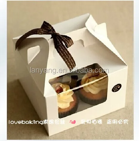 Wholesale cheap Cupcake boxes , Mini cake boxes with window for 2, 4, 6 packs with inserts(BF187)
