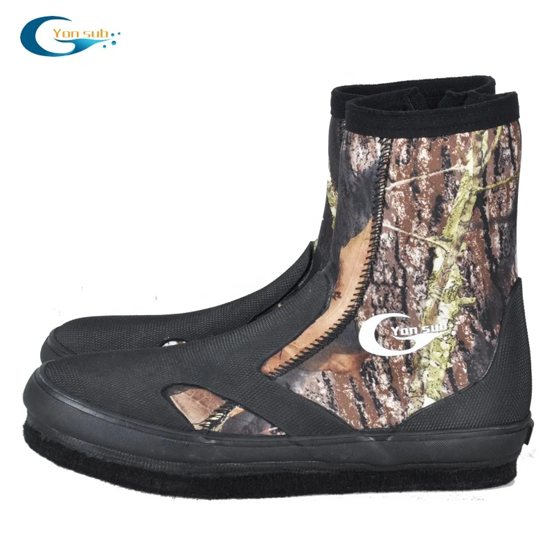 YONSUB 5MM Neoprene Diving Boots Wear-resistant Upstream Shoes Non-slip Fishing Shoes Camouflage Keep Warm Water Sports Shoes