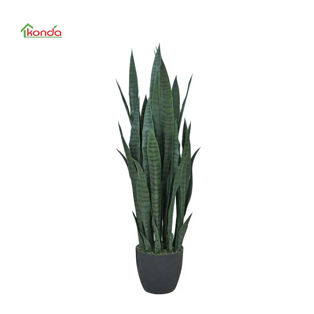 Faux plant Faux Snake Artificial Sansevieria Trifasciata Prain Yellow Green Decorative Plastic Plant