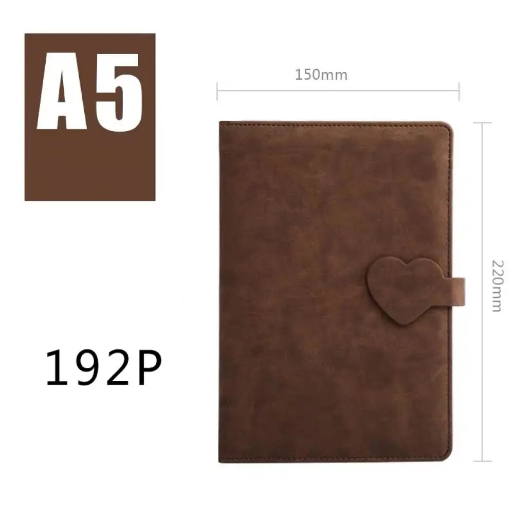 Creative hard cover a5 planner custom logo cheap notepad journal pu leather diary cover Heart-shaped buckle notebook