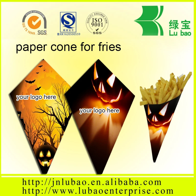 cardboard paper cone for fries or chips