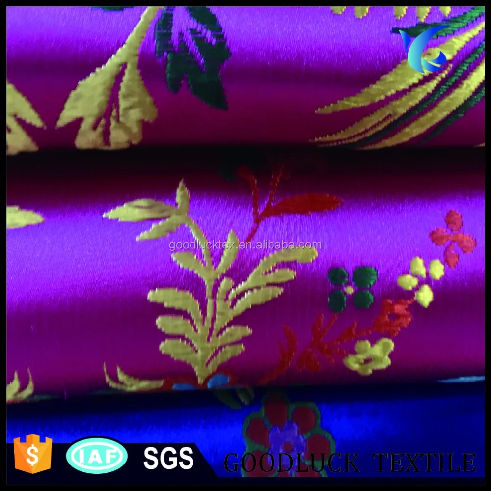 shiny jacquard lining fabric fancy polyester nylon brocade jacquard table cloth for wedding,home,hotel and party decoration