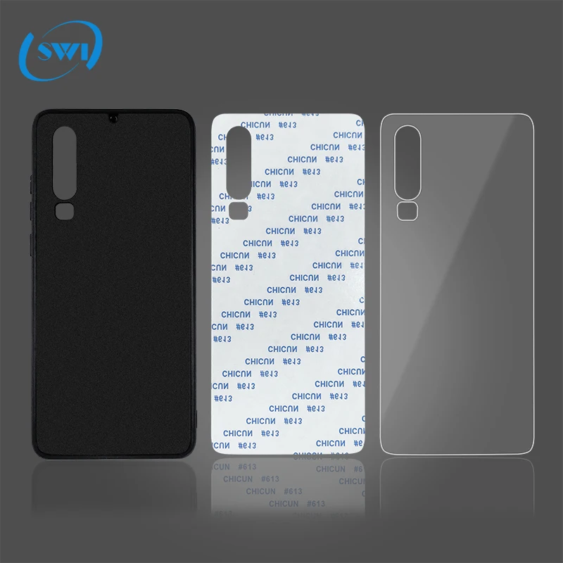 
Most Popular Cell Phone TPU PC Blank Case Glass with Double-Sided Tape Phone Cover Case For Huawei P30 