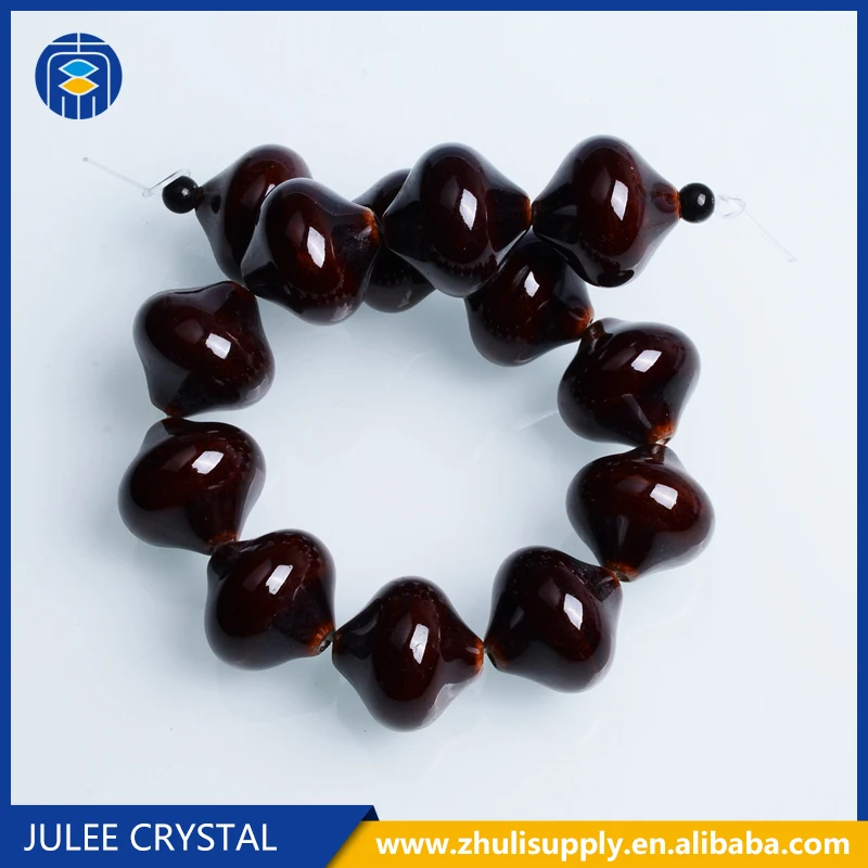 
Big Size Flying Saucer Shape Beads Wholesale Porcelain Loose Beads For Necklace 