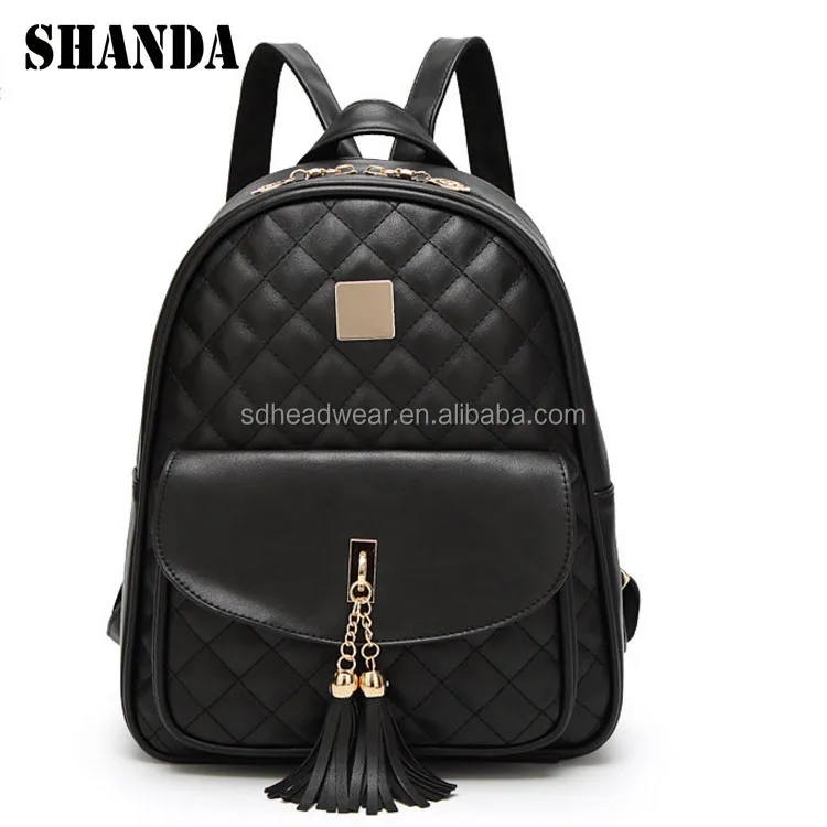 Women Leather Bags PU Leather Shoulder Bags Lady quilted leather backpack