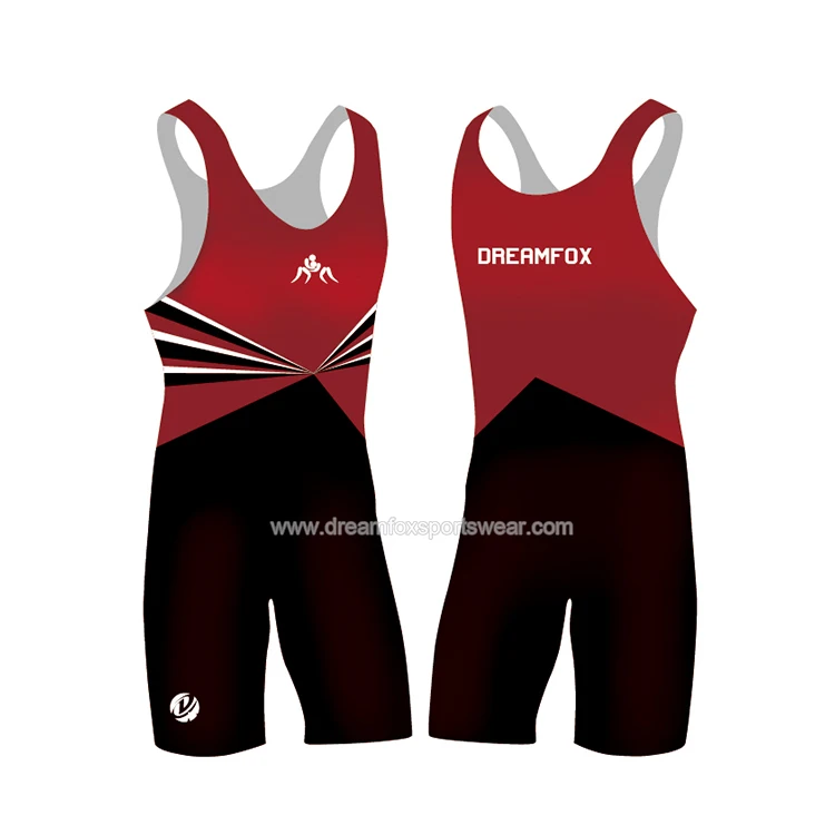 Wholesale gym youth wrestling wear digital printing hot sale custom sublimation bodysuit spandex kids wrestling singlet cheap