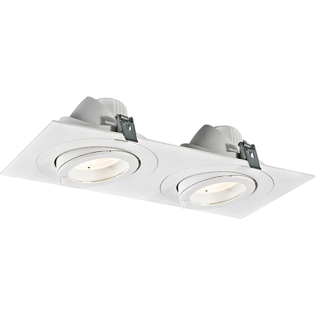 
High Quality Double Heads Led Residential Lighting 30wx2 Dimmable Black Led Grille Downlight 