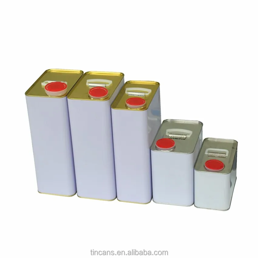 1 gallon rectangular tin can for glue ink latex, square clear paint tin can