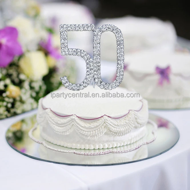 50 Cake Topper for 50th Birthday or Anniversary Party Supplies and Decoration Ideas
