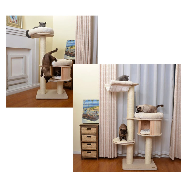 Newest cat teaser cat play tree scratcher with pad
