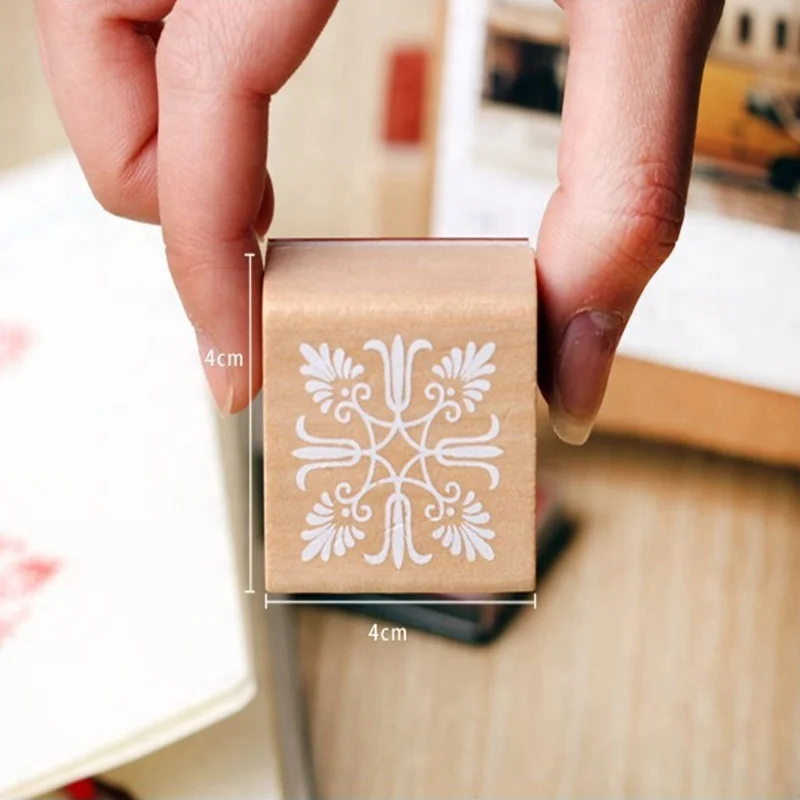 Vintage Pattern Wooden Rubber Stamp