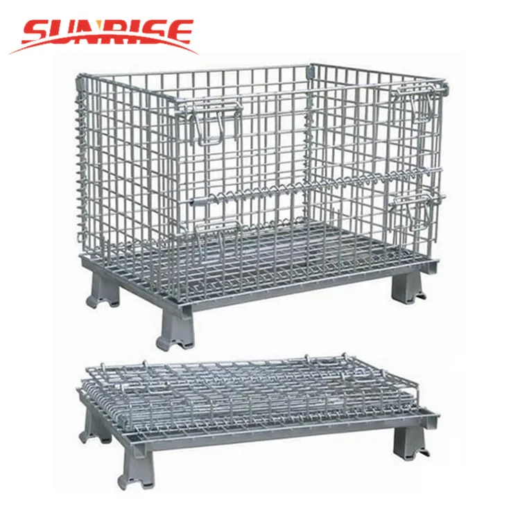 
Collapsible Wire Mesh Pallets Metal Foldable Cage With 500KG Capacity 