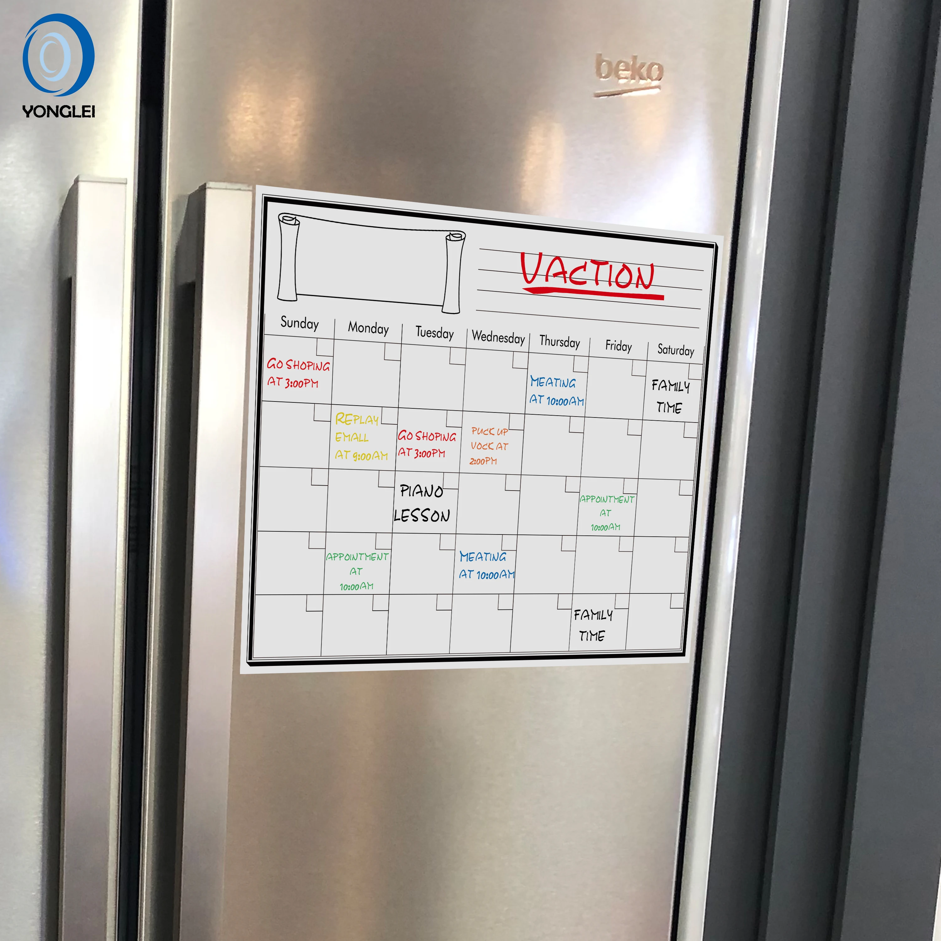 5.5 A1 Dry Erase Fridge Magnet Writing Board Magnetic Refrigerator Paper Calendar Magnetic Fridge Calender