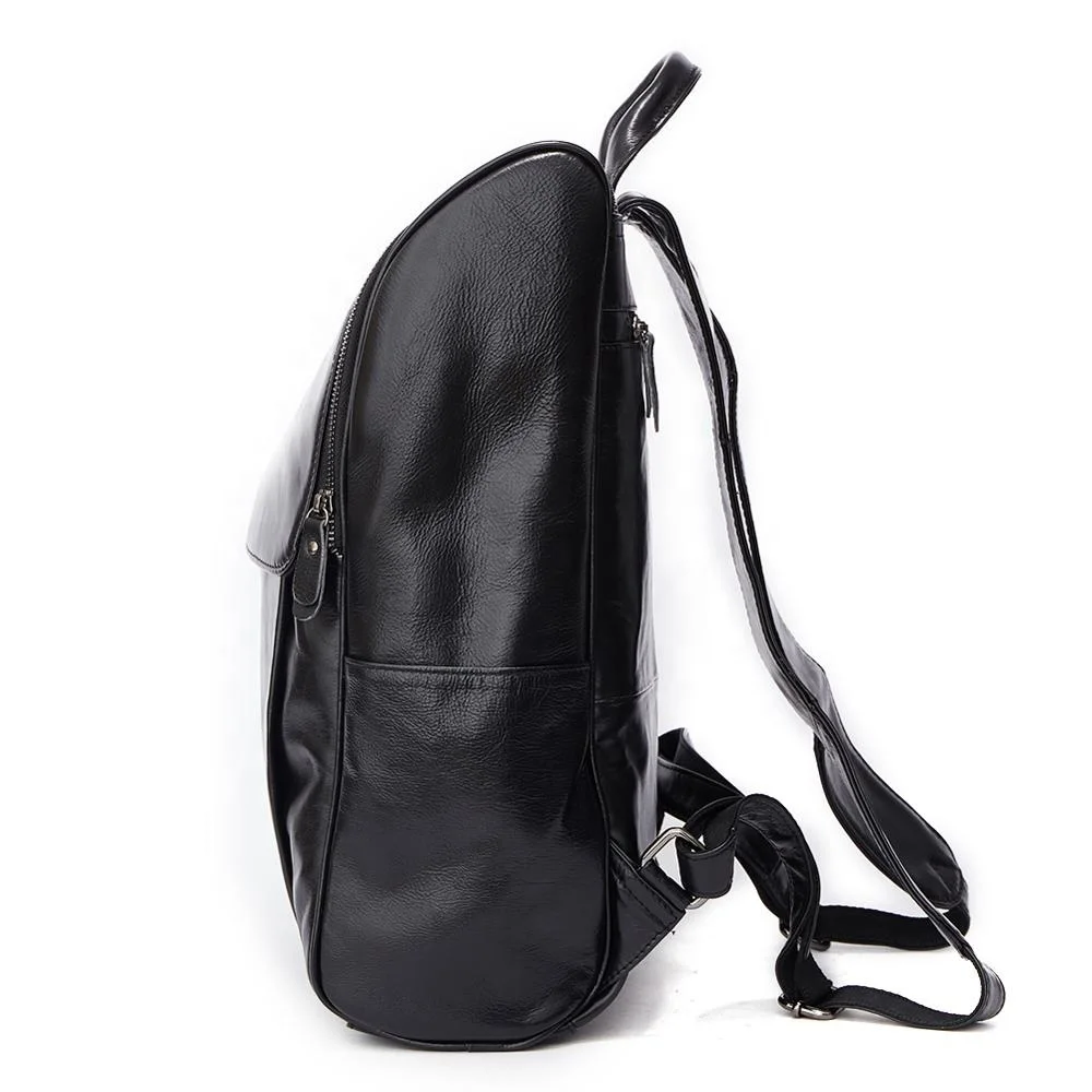 Handmade Designer Custom Logo Black Fashion Luxury Travel Vintage Genuine Leather Men Backpack Bag For Men